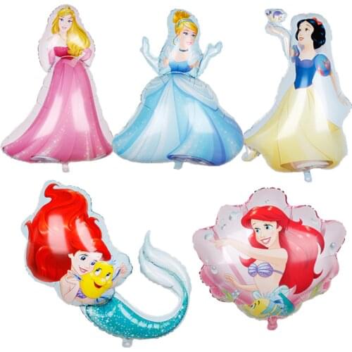 1pc 108*69cm Large Bell Cinderella Snow White Elsa Princess Foil Balloons Baby Birthday Party Decorations kids Helium Balls toys