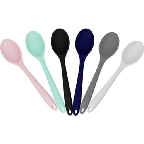 Silicone Spoon Heat Resistant Spatula Frying Pan Shovel Mixing Spoon Bakeware Utensil Non-stick Soup Spoon Kitchen Utensil