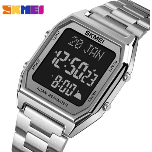 SKMEI Muslim Azan Watch Islamic Qibla Watch With Prayer Compass Hijri Calenda islamic gifts Al Harameen Fajr Time Wristwath