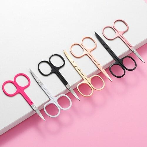 Eyebrow Scissors Curved Blade Professional Stainless Steel Manicure Precision Trimmer Eyebrow Eyelash Hair Remover Tool