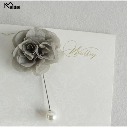 Meldel Flower Brooches for Women Men Fabric Cloth Flowers Brooches Pins Coat Shirt Christmas Party Corsage Dress Accessories