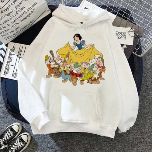 Disney Cartoon Hoodies Women Snow White and The Seven Dwarfs Streetwear Kawaii Unisex Tops Anime Princess Sweatshirts Female