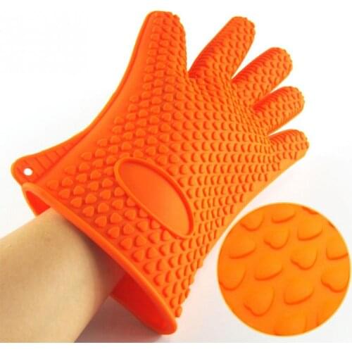 1Pcs Heat Resistant Silicone Glove Cooking Baking BBQ Oven Pot Holder Mitt Kitchen Red Hot Search