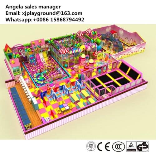 2017 commercial indoor playground with big trampoline and balls pool