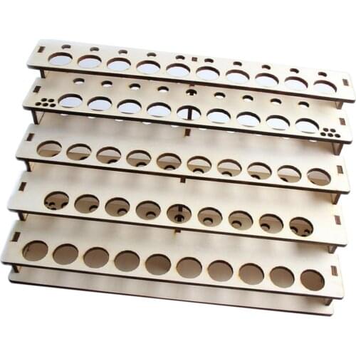43 Holes Craft Pigment Bottle Brushes Epoxy Tool Wooden Organizer Stand