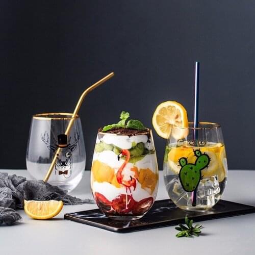 6 Pcs 520ml Round Fat Roly-poly Design Cafe Tumbler Beer Tea Coffee Mug Cat Cactus Mr. Elk Milk Cooler Juice Cocktail Wine Cup