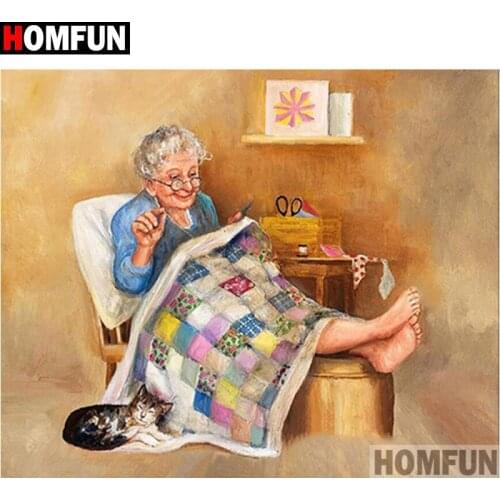 HOMFUN Full Square/Round Drill 5D DIY Diamond Painting "Old man" Embroidery Cross Stitch 5D Home A07202