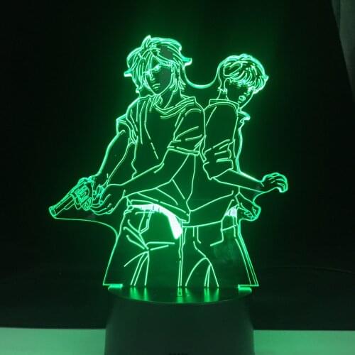 ASH LYNX AND EIJI OKUMURA LED ANIME LAMP BANANA FISH 3D Led 7 Colors Light Japanese Anime Remote Control Base Table Lamp