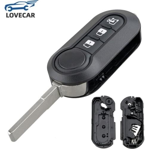 3 Buttons Car Key Shell Remote Control Folding Housing Replacement Fit for Fiat 500 Doblo Ducato Panda Punto Peugeot