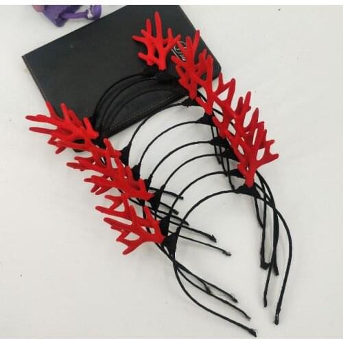 Reindeer Antlers Headband Kids Girls Cartoon Animal Hair Sticks Christmas Party Fancy Dress Hair Accessories Present red brown