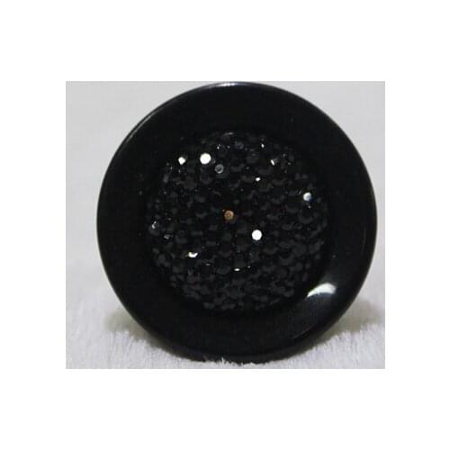 Hot Selling 18-34mm Black Rhinestones Button Woman Coat Trech Crystal Buttons Buckle
