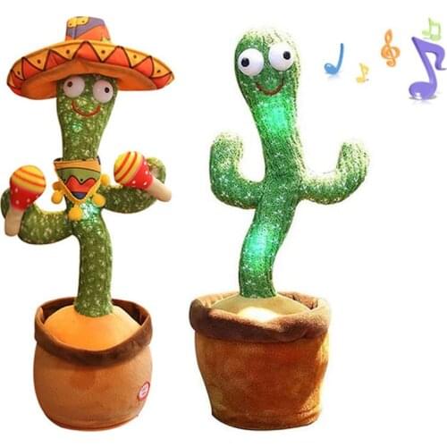 Funny Dancing Cactus Doll Plush Toys With Electronic Songs Recording Talking For Kids Gifts Home Decoration Childhood Educations