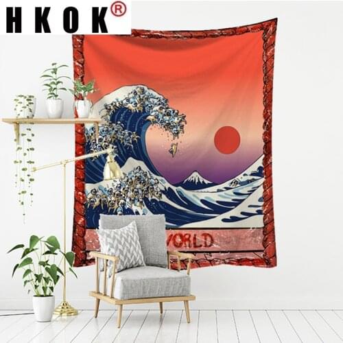 HKOK Tapestry Psychedelic Tarot Card Series Printed Home Wall Hanging Home Decoration Background Cloth Wall Covering 95*73cm