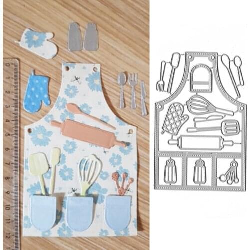 Scrapbooking Stencils Cook Tool Apron Metal Cutting Dies DIY Paper Album Card Making Embossing Folders Die Cuts Mold Craft Decor