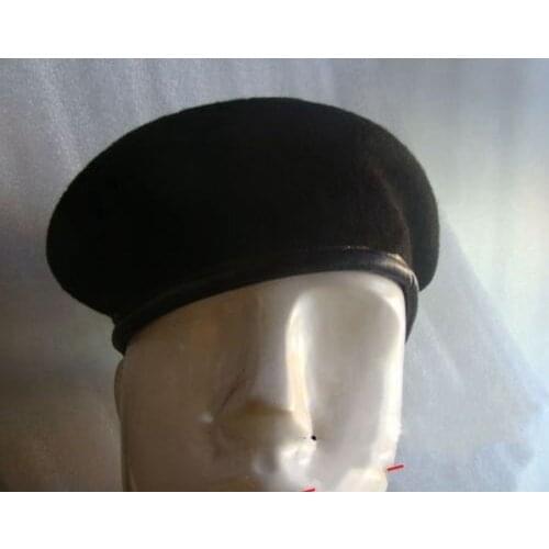 US ARMY MILITARY SPECIAL FORCES WOOL BERET CLASSIC CAP BLACK - SIZE L