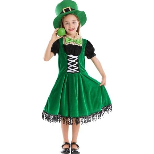 Halloween costumes Western European National Holiday St. Patricks Day Childrens Irish Fairy Dwarf Dress