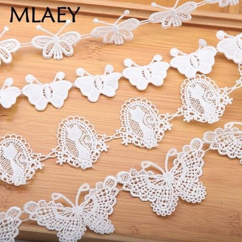MLAEY Lace Trim 2Yard/Lot Polyester Lace Ribbon Fabric Handcraft Embroidered Sewing DIY Costume Lace Decoration 19526