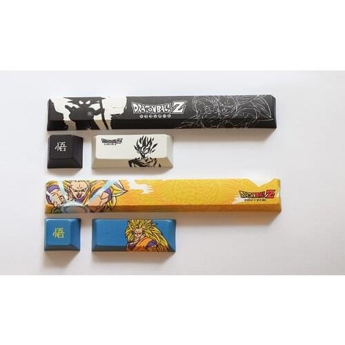 PBT Keys Mechanical Keyboard 6.25U Space Enter ESC 5 Sides Dye Sublimation Cherry Profile Cartoon Personality Black GK61 RK61