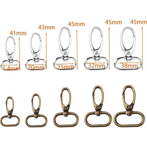 Metal Snap Hook Swivel Eye Trigger Clip Clasp For Leather Craft Bag Strap Belt Webbing gold/silver/bronze/gun-metal