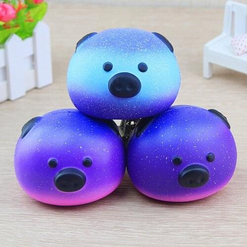 Cute Blue Panda Cream Scented Squishy Slow Rising Squeeze Kid Toy Squeeze Galaxy 10CM Pig Doll Novelty Funny Gadgets Anti Stress
