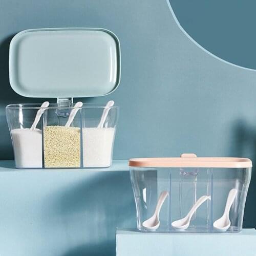 Household Spice Bottle Jar Combination Set Kitchen Spice Container Plastic Home Supples Organization Organizers Storage Boxes