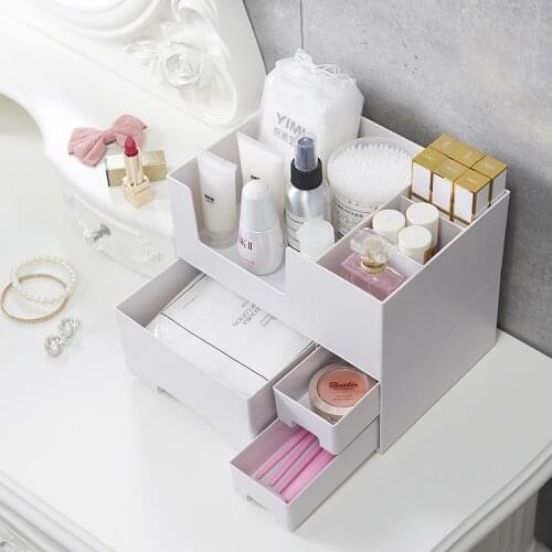 New Double-layer Cosmetic Storage Box Detachable Drawer-type Mask Finishing Box Desktop Skincare Product Shelf Lipstick