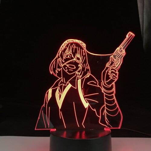 Drop Shipping Best Top Kakegurui Midari Ikishima 3D LED Night Light for Bedroom Decor Colorful Nightlight Anime Gift 3D Lamp