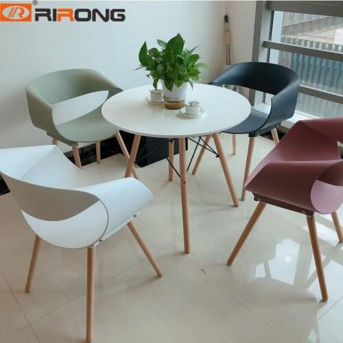 Modern Home Office Reception Area Furniture White Round Coffee table contemporary Wood PP contracted leisure negotiation table