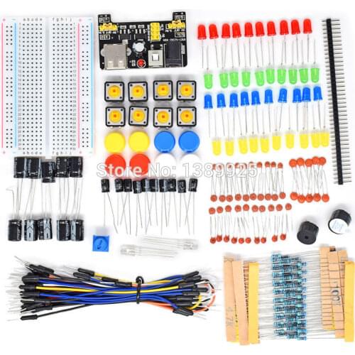 Starter Kit For Ar-du-ino Resistor Electronic Fans Kits Breadboard Cable Resistor Capacitor LED Potentiometer