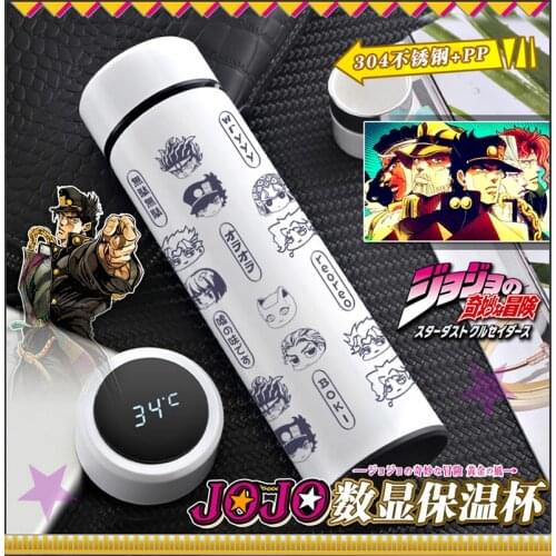 JoJos Bizarre Adventure Yoshikage KUJO JOTARO Cosplay Thermos Cup Stainless Steel Water Cup Vacuum Cup Temperature display gift