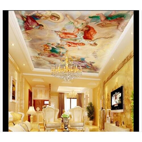 High Quality Competitive Price Hot Sale New Customized 3D Ceiling Photo Wallpaper Murals Hotel Lobby Ceiling Home Decoration