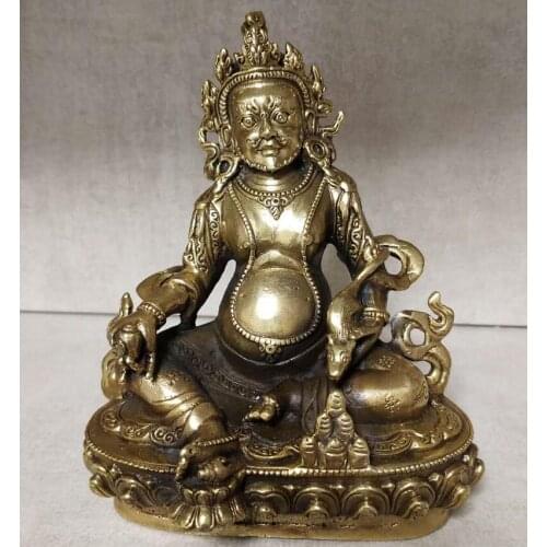 WBY $GANG 16 cm tall Tibetan Buddhist bronze silver KUBERA EINZIGARTIG Dzambala buddha Statue