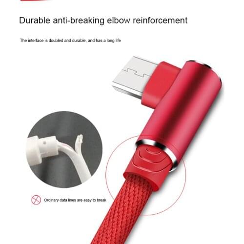 1m 2m 3m 90 Degree Micro USB Data Fast Charging Cable for S6 S7 Mi 4X LG Tablet Android Mobile Phone Original Charger Wire Cord