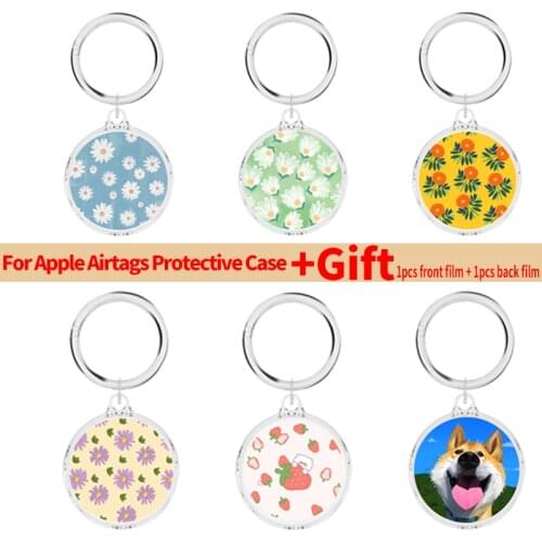 Creativity Cute Dog Protector Cover for Apple AirTag Portable Protective Tpu Case Hydrogel film Tracker Anti-Lost AirTags Holder