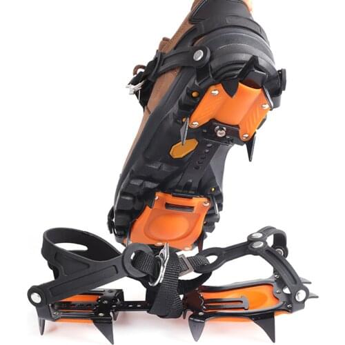 Crampons Manganese Steel Climbing Gear Snow Ice Anti-Skid Climbing Shoe Grippers Crampon Traction Device Mountaineering 10 teeth