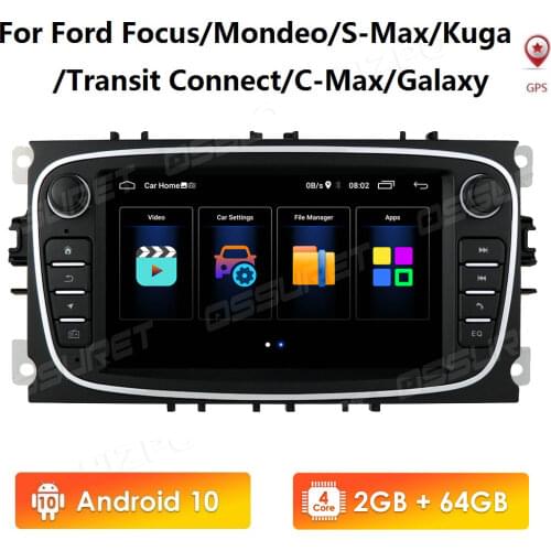 2G 64G Car Radio Android 10 for FORD FOCUS Mondeo S-MAX C-MAX Galaxy Kuga 2DIN Auto Audio Car Stereo GPS Navigation Multimedia