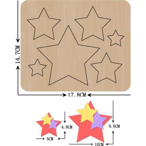 Stars Keychain Birthday Cake Decor Plug-in Flag Handwork Wooden Mold Wood Dies Leather Cloth Paper Craft Christmas Tree Pendants