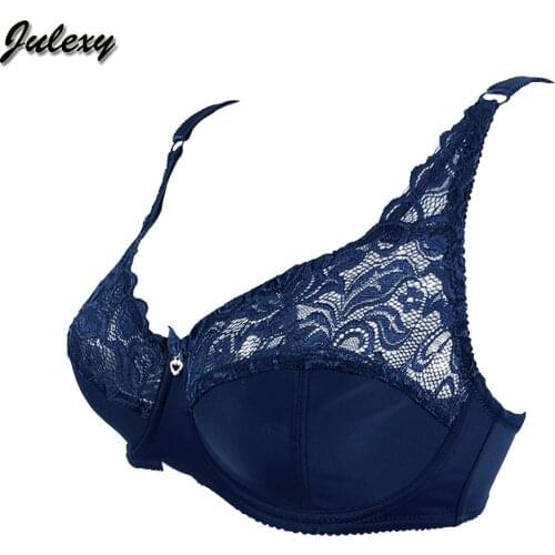 Julexy C D Cup Big Size Women Bra Solid Lace Hollow Out Soutien Gorge Underwear Sexy Ultrathin Transparent Brassiere