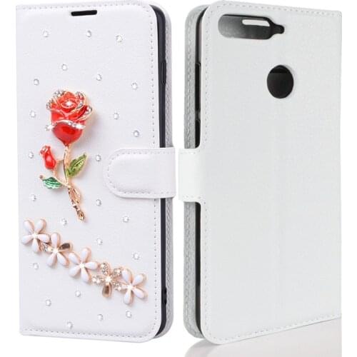 Glitter Diamond Luxury Rhinestone Leather Wallet Flip Case For Huawei Y6 Prime 2018 Y7 Y9 2019 Honor 8 9 Lite 10 6X 7X 8X 9X 9S