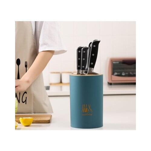 Wood Knife Holder Bamboo Knife Block Stand Knives Storage Shelf Rack Storage Box Organizer Kitchen Accessories Tool