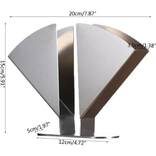 Stainless Steel Napkin Holder Paper Serviette Dispenser Vertical Decorative Tissue Rack Box for Dining Table Kitchen Countertop