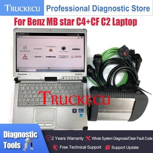 Truck diagnostic for Benz mb star SD Connect C4 xentry das wis epc scanner kit+Panasonic CF C2 Laptop