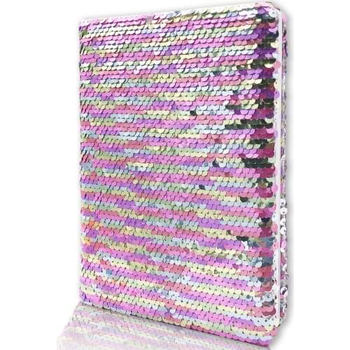 EverCreatives Magic Reversible Flip Sequin Girl Journal Rainbow to Sliver, Secret Kids Diary Personalized Notebook A5 Size