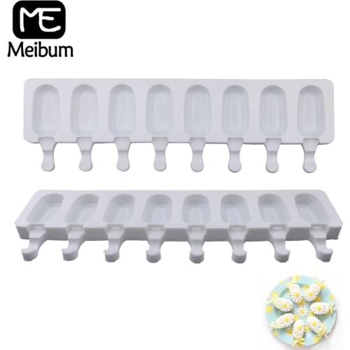 Meibum 8 Cavity Ice Cube Silicone Mold DIY Ice Cream Modle Juice Dessert Mould Child POP Ice Iolly Tray Kitchen Making Tools