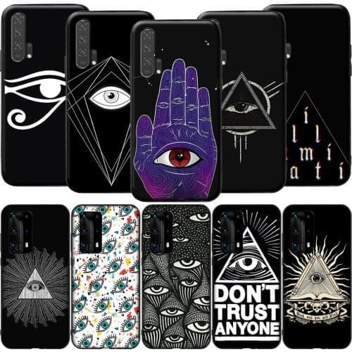 GX190 Pyramid All Seeing Evil Eye Silicone Case for Huawei P9 P10 P20 P30 P40 Y6 2018 Y7 Y9 Lite Pro Max Prime Mini