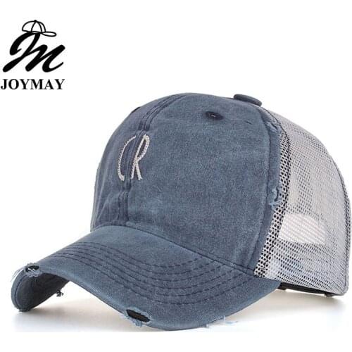 JOYMAY 2018 Spring summer New Sun hat Fashion style unisex wash cotton embroidery CR Mesh Baseball Cap Casual leisure hat B519