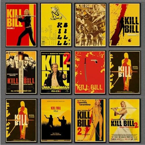 Quentin Tarantino Classic Movie Poster Kill Bill Vol.2 3 Retro Kraft Paper Poster Bar /Living Room Dining Room Wall Decorative
