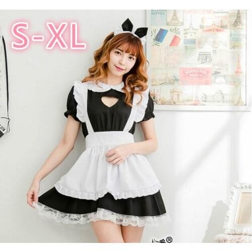 Cosplay Hollow Heart Sexy Sweet Lolita Dress Maid Costume Anime Cosplay Maid Uniform Halloween Costumes For Women