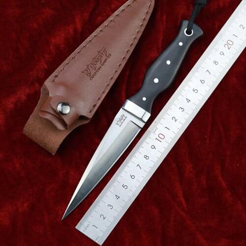 LEMIFSHE 01 Fixed blade knife 440C steel ebony handle outdoor hunting survival pocket kitchen tool camping EDC tool