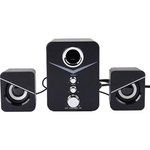 Mayitr 3pcs USB 3.5mm Wired Multimedia Speaker Surround Stereo Computer Speakers with Subwoofer 2.1 For PC/Laptops/Smart Phone